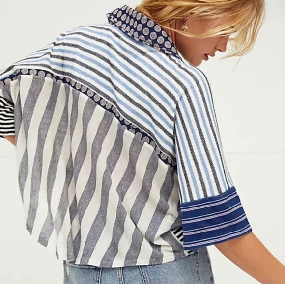 We the Free People The Stripe is Right Top Sz S - Picture 2 of 6